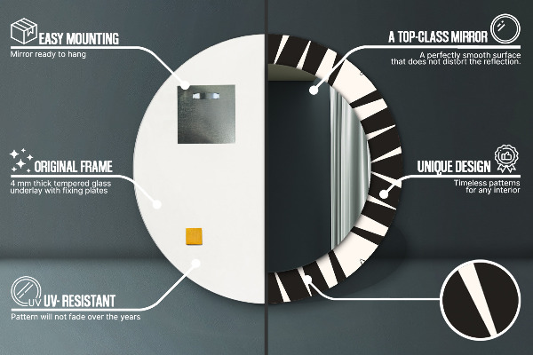 Oglinda cu decor rotunda Geometrie de abstractizare