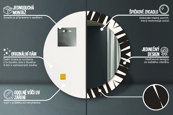 Oglinda cu decor rotunda Geometrie de abstractizare