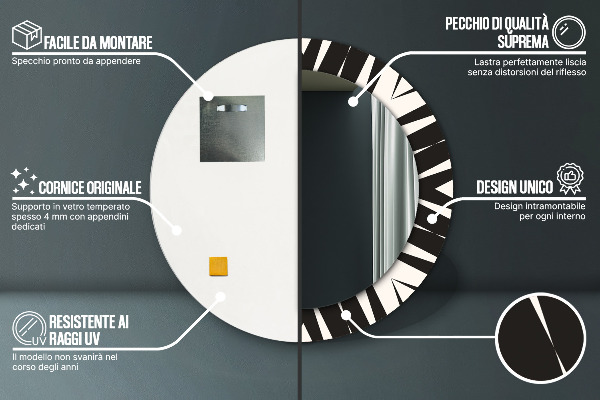 Oglinda cu decor rotunda Geometrie de abstractizare