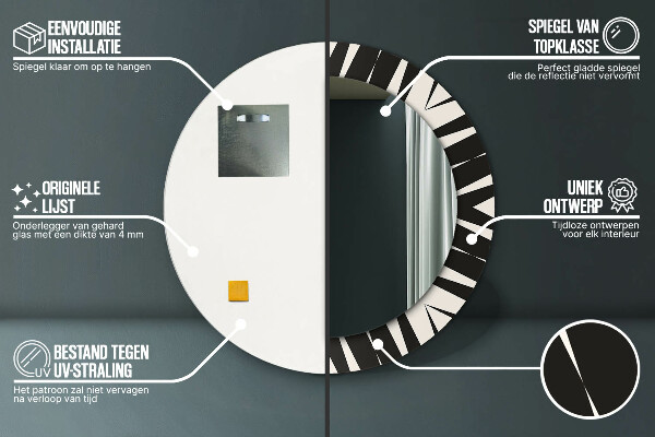 Oglinda cu decor rotunda Geometrie de abstractizare