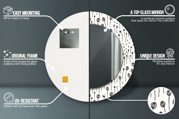 Decoratiuni perete cu oglinda Desen floral