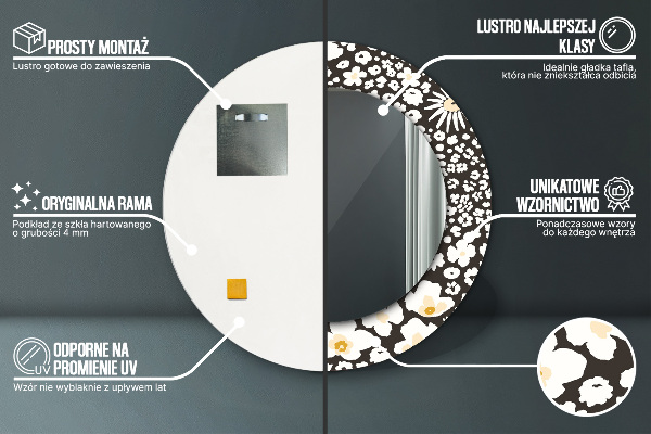 Decoratiuni perete cu oglinda Margaretă de fildeș