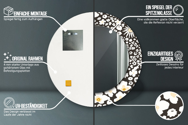 Decoratiuni perete cu oglinda Margaretă de fildeș