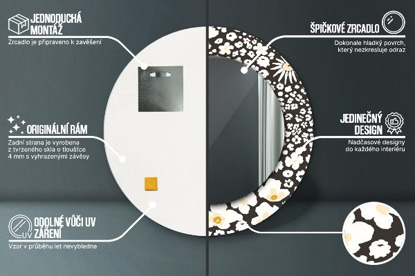 Decoratiuni perete cu oglinda Margaretă de fildeș