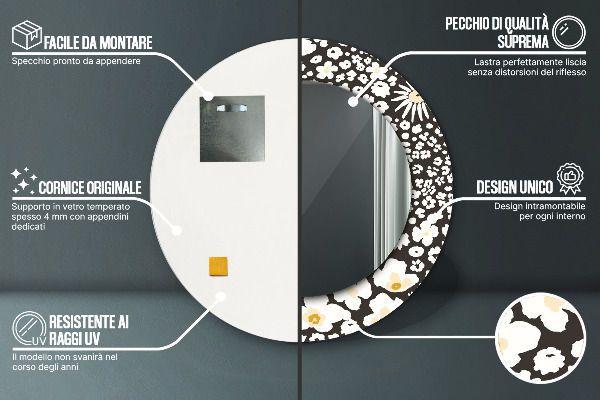 Decoratiuni perete cu oglinda Margaretă de fildeș