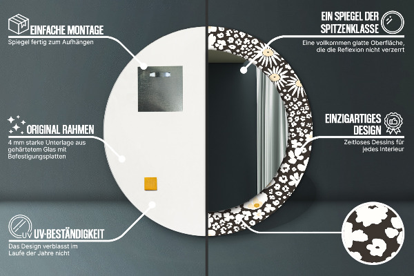 Decoratiuni perete cu oglinda Margaretă de fildeș