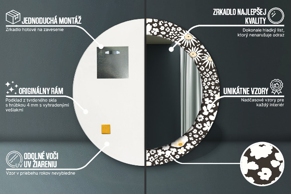 Decoratiuni perete cu oglinda Margaretă de fildeș