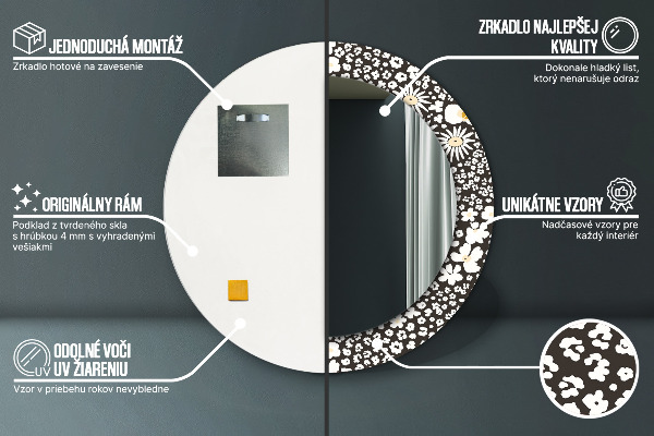 Decoratiuni perete cu oglinda Margaretă de fildeș