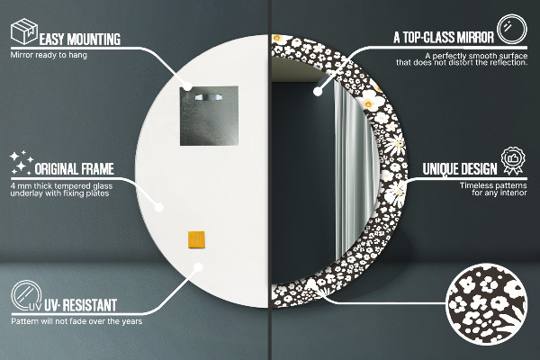 Decoratiuni perete cu oglinda Margaretă de fildeș