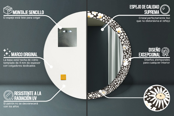 Decoratiuni perete cu oglinda Margaretă de fildeș