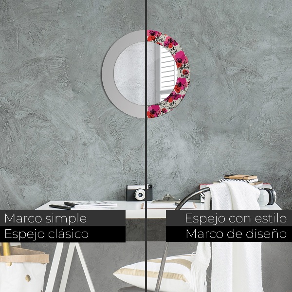 Decoratiuni perete cu oglinda Maci roz