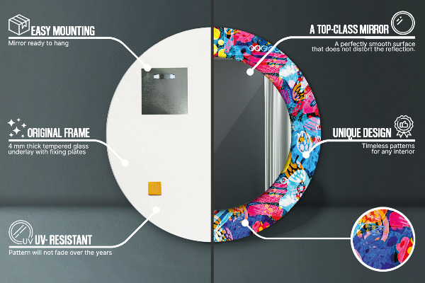 Decoratiuni perete cu oglinda Scriburi colorate