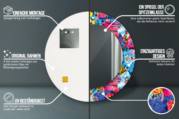 Decoratiuni perete cu oglinda Scriburi colorate