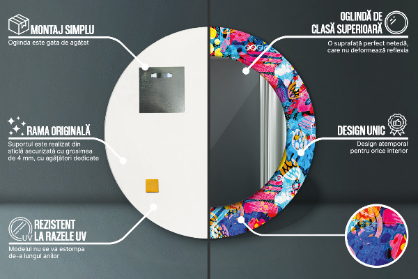 Decoratiuni perete cu oglinda Scriburi colorate