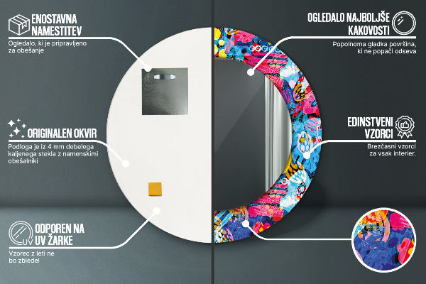 Decoratiuni perete cu oglinda Scriburi colorate