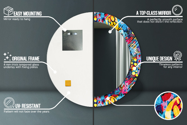 Decoratiuni perete cu oglinda Scriburi colorate