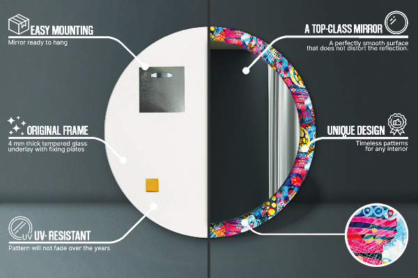 Decoratiuni perete cu oglinda Scriburi colorate