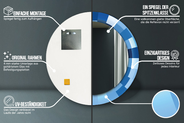 Decoratiuni perete cu oglinda Rezumat albastru