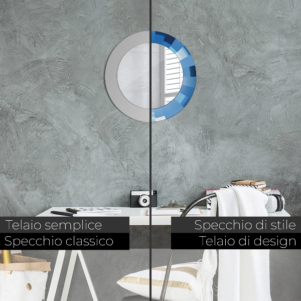 Decoratiuni perete cu oglinda Rezumat albastru