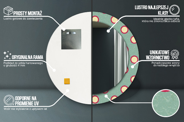 Oglinda rotunda imprimata Puncte