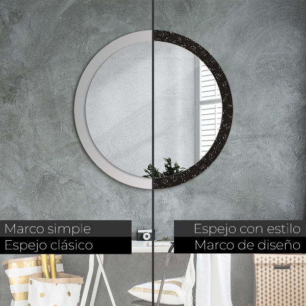 Oglinda cu decor rotunda Puncte haotice