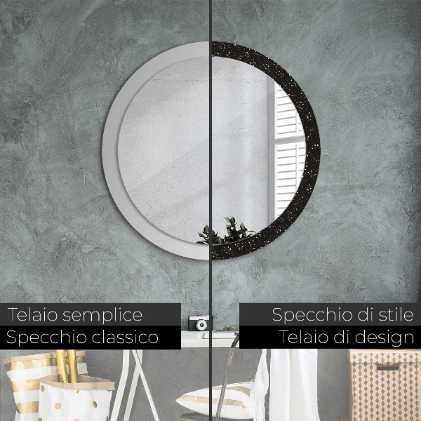Oglinda cu decor rotunda Puncte haotice