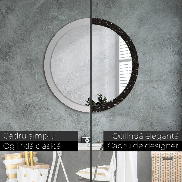 Oglinda cu decor rotunda Puncte haotice
