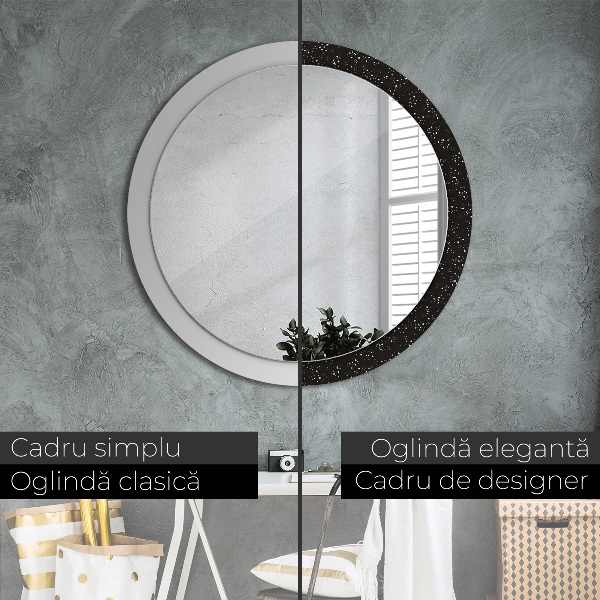 Oglinda cu decor rotunda Puncte haotice