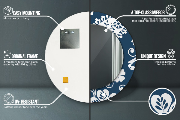 Oglinda cu decor rotunda Compoziția paisley