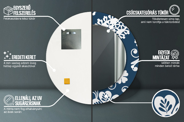 Oglinda cu decor rotunda Compoziția paisley