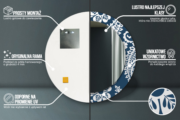 Oglinda cu decor rotunda Compoziția paisley