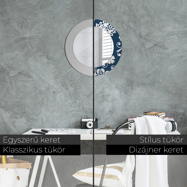 Oglinda cu decor rotunda Compoziția paisley