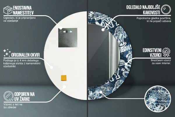 Oglinda rotunda imprimata Colaj