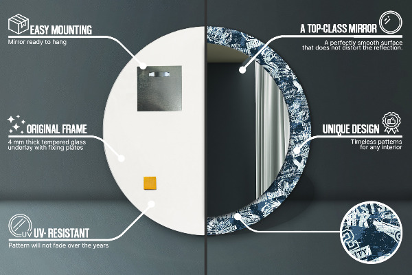 Oglinda rotunda imprimata Colaj