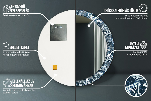 Oglinda rotunda imprimata Colaj