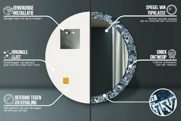 Oglinda rotunda imprimata Colaj
