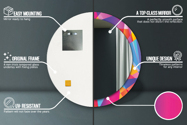 Oglinda rotunda imprimata Compoziție geometrică