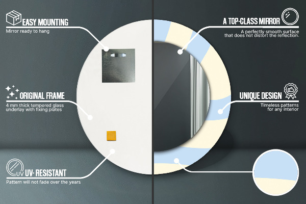 Oglinda cu decor rotunda Forma abstractă