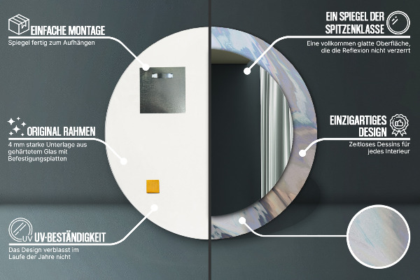 Oglinda cu decor rotunda Textura holografică