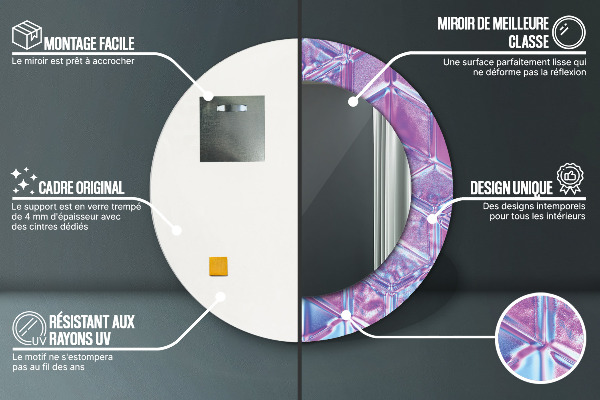 Oglinda cu decor rotunda Abstract suprarealist