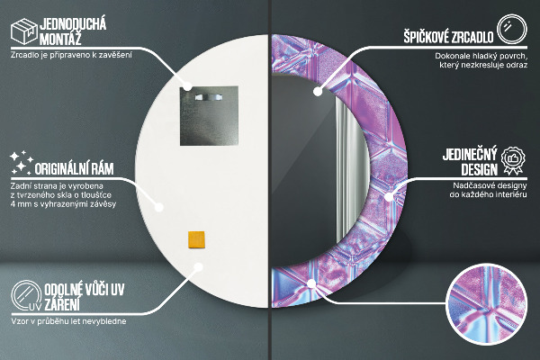 Oglinda cu decor rotunda Abstract suprarealist