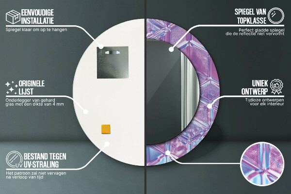 Oglinda cu decor rotunda Abstract suprarealist