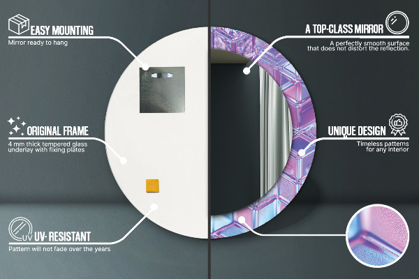 Oglinda cu decor rotunda Abstract suprarealist