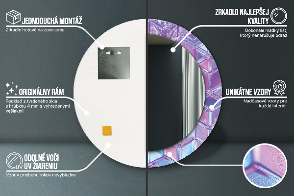 Oglinda cu decor rotunda Abstract suprarealist