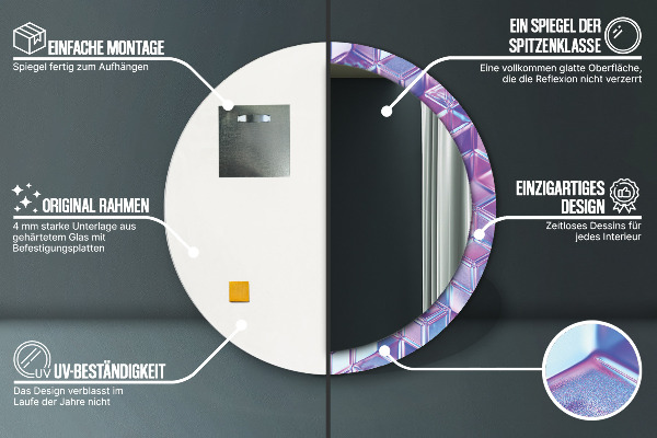 Oglinda cu decor rotunda Abstract suprarealist