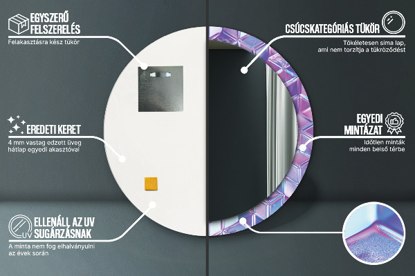 Oglinda cu decor rotunda Abstract suprarealist