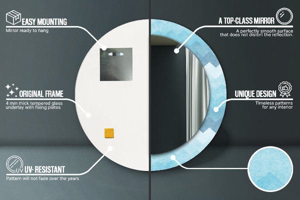 Oglinda rotunda rama cu imprimeu Modelul cizmarului