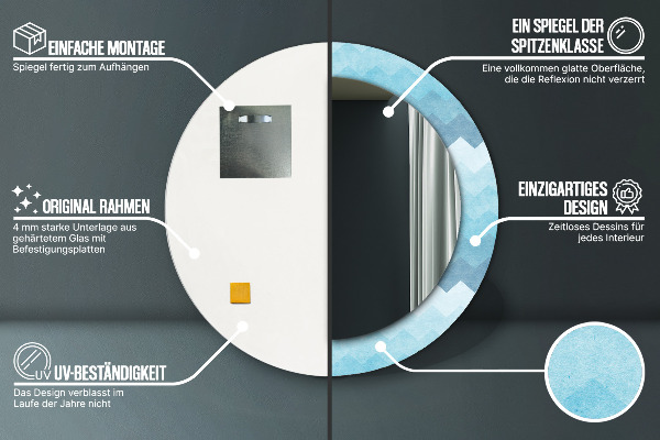 Oglinda rotunda rama cu imprimeu Modelul cizmarului