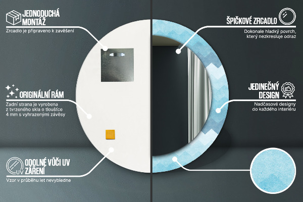 Oglinda rotunda rama cu imprimeu Modelul cizmarului