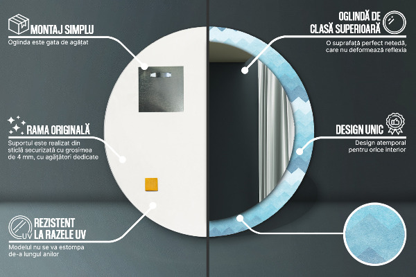 Oglinda rotunda rama cu imprimeu Modelul cizmarului